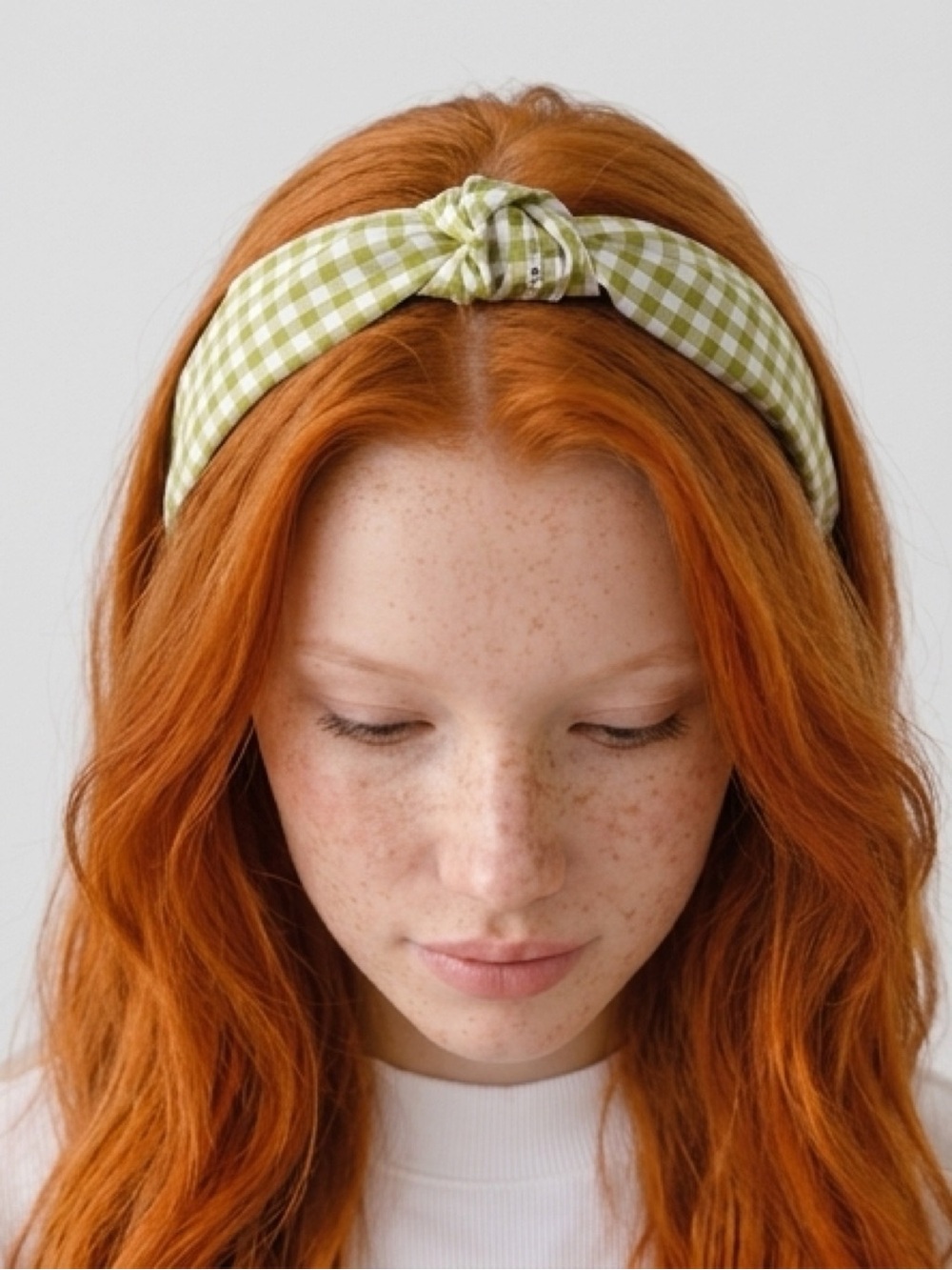 Green Gingham Knot Headband - Women Accessories